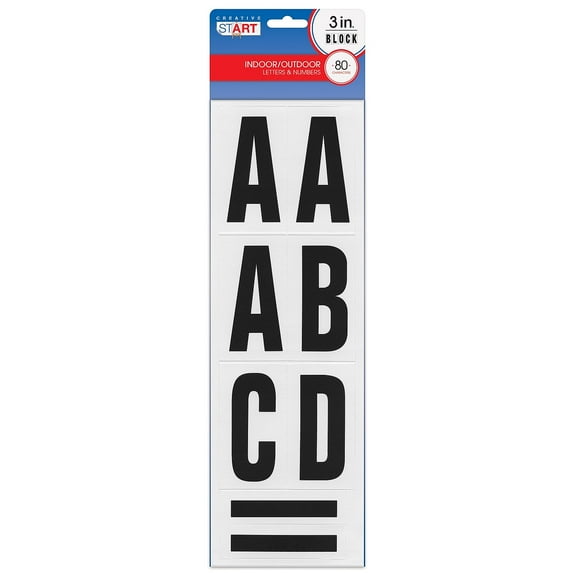 Creative Start Self-Adhesive 3"H Letters Numbers and Characters Black 240 Count 3 Pack (098132PK3)