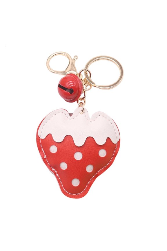 Sturdy Keychain Creative Strawberry Bell Tassels Design Fashionable Gift Item