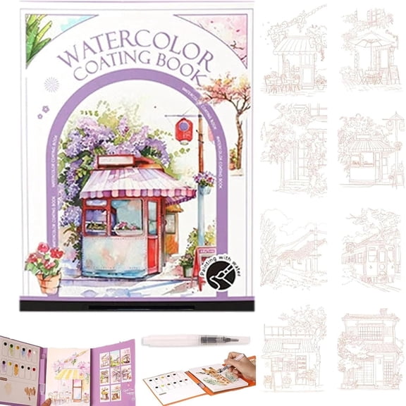 Creative Stress Relief Kit, 2026 New Paint Art Watercolor Books Painting Kit, Watercolor Painting Book for Adults, for Beginners