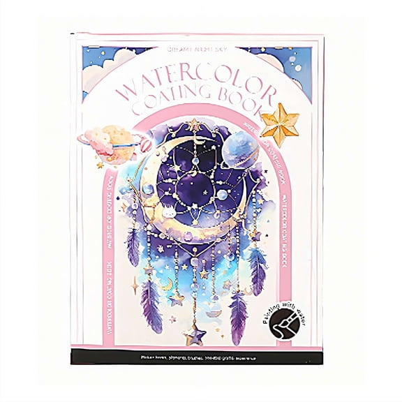 Creative Stress Relief Kit Watercolor Painting Book for Adults, 3-Fold Watercolor Pad for Beginners, Art Therapy Travel Set for Relaxation