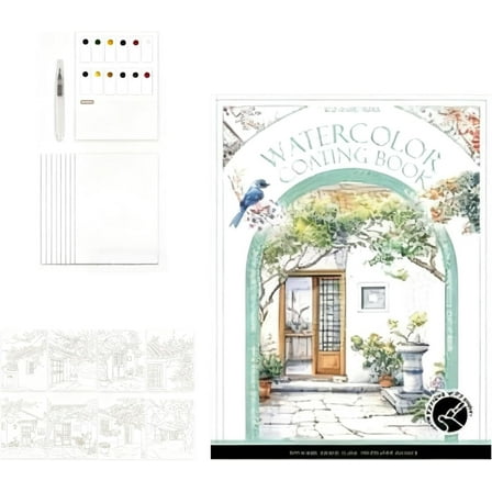 Creative Stress Relief Watercolor Kit, All-in-One Art Set for Adults, Portable Painting Supplies with Embedded Paints