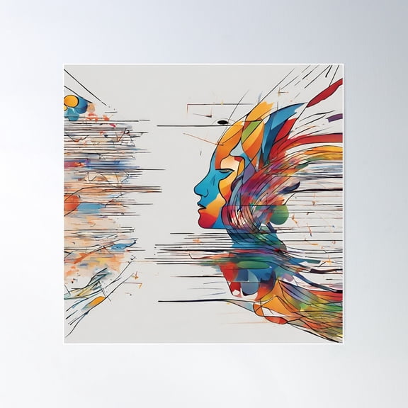 Creative Strokes: A Colorful Artwork Poster Wall Art, Modern Wall Decor For Living Room Bedroom, 30x30 UNFRAMED