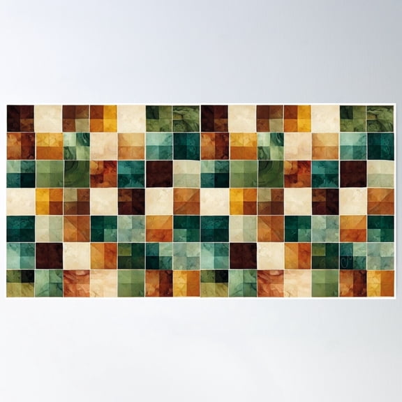 Creative Structure: Checkered Pattern Poster Wall Art, Modern Wall Decor For Living Room Bedroom, 12x18 UNFRAMED