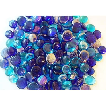 Creative Stuff Glass Blue Glass Gems Decorative Stones, 1Lbs