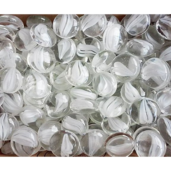 Creative Stuff Glass - Medium Size - Glass Gems - Vase Fillers - Aquarium Decorations (3 lb White Cat-Eye Medium)