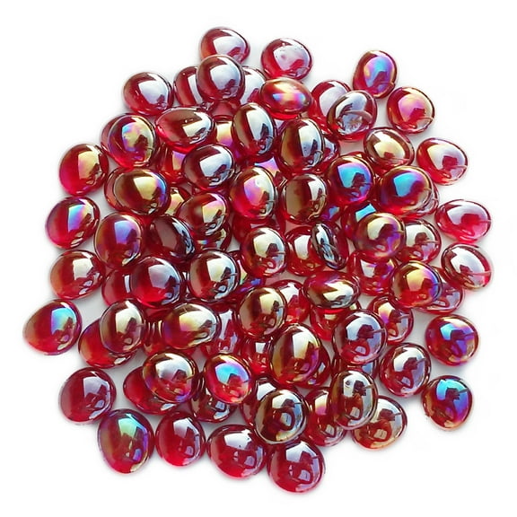 Creative Stuff Glass - Medium Size - Glass Gems - Vase Fillers - Aquarium Decorations (5 lb Scarlet Red Irid)