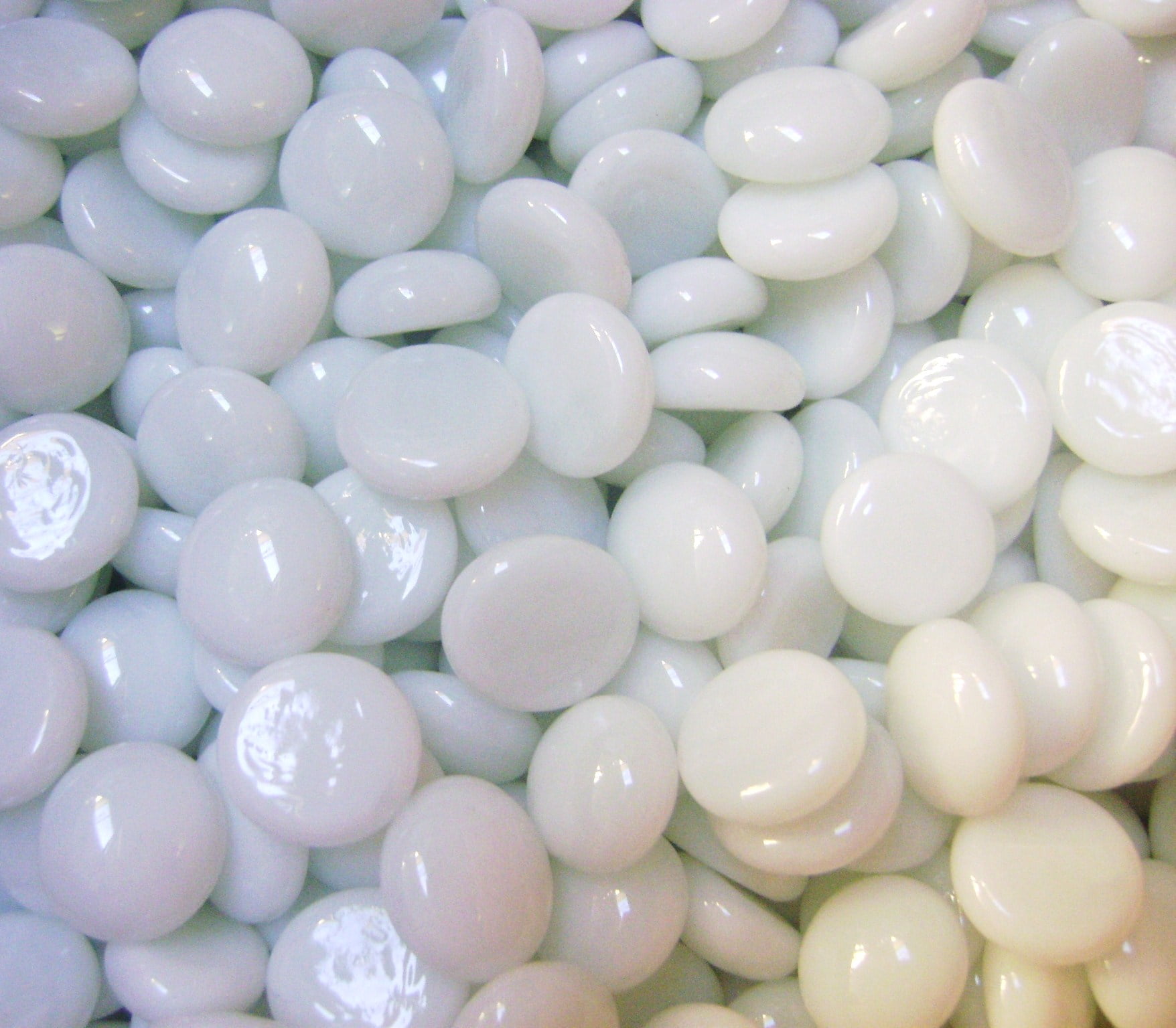 Creative Stuff Glass - Small Size - Glass Gems - Vase Fillers - Aquarium Decorations (3 lb Opal White Small)