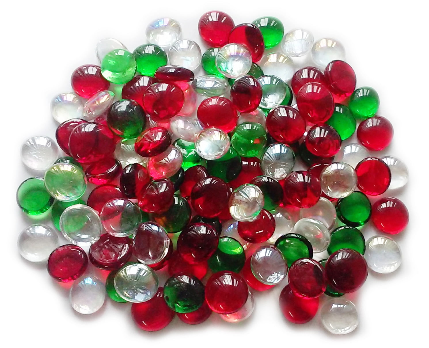 Creative Stuff Glass - Varied Mixes - Glass Gems - Vase Fillers - Aquarium Decorations (1 lb Christmas Crystal Mix)