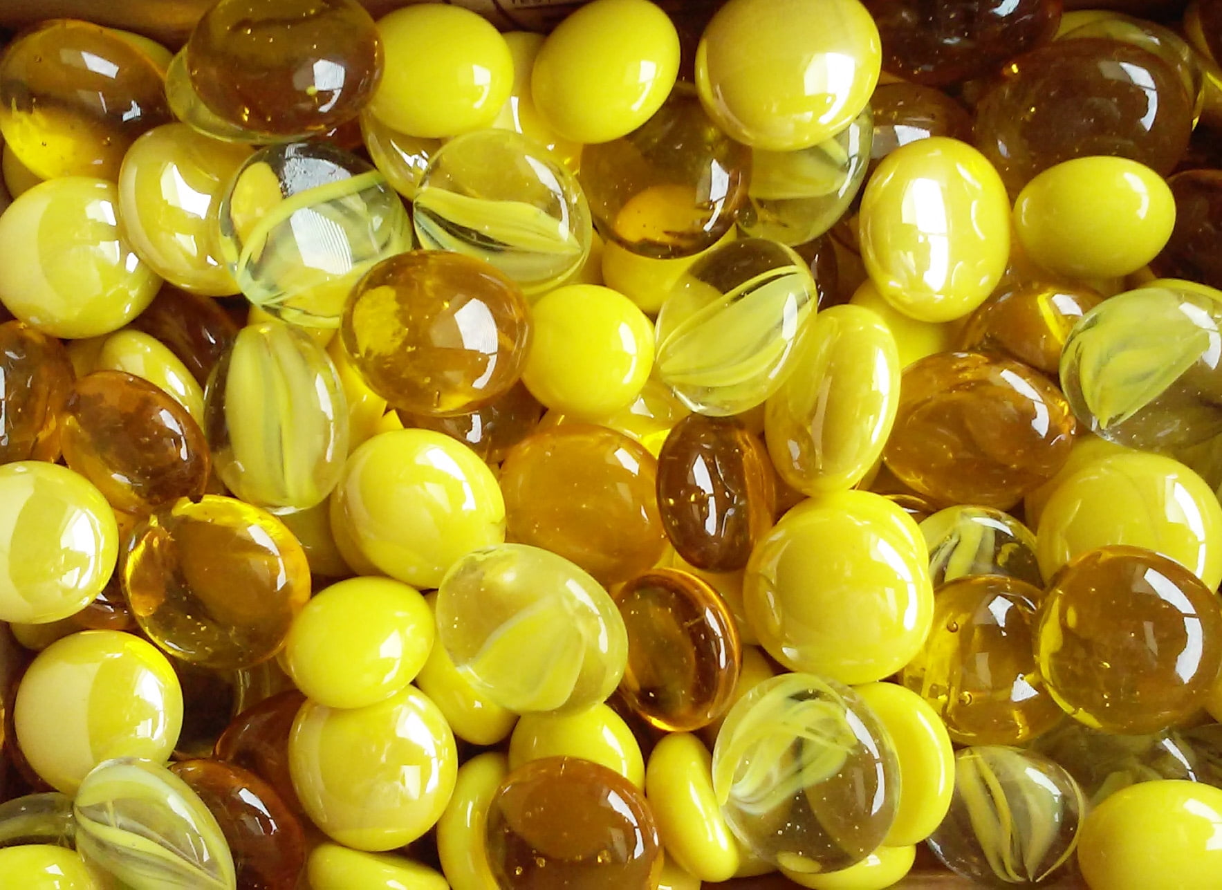 Creative Stuff Glass - Varied Mixes - Glass Gems - Vase Fillers - Aquarium Decorations (3 lb Sunshine Mix)