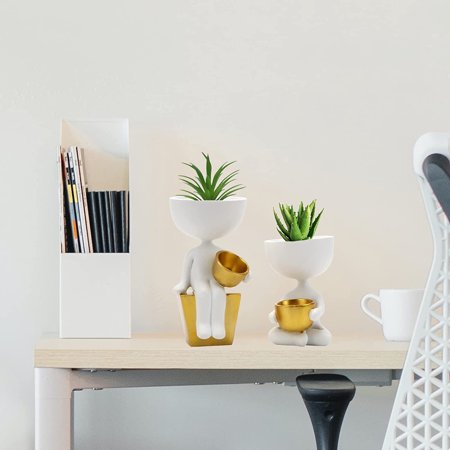 Creative Succulent Plant Pot Human Shaped Abstract Deco Flower Cacti Mini Resin Pots