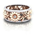 thumbnail image 1 of Creative Sunflower Chrysanthemum Ring Rose Gold Color Separation, 1 of 3