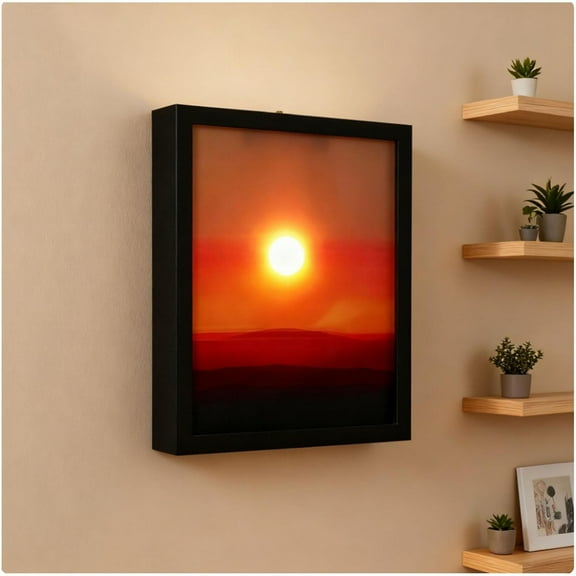 Creative Sunset Hand Pulled Night Light - Hand-Pull Wall Mounted Design, Movable Light Simulates Sunrise & Sunset, 3 Brightness Levels Adjustable, Acrylic Material for Home Decoration