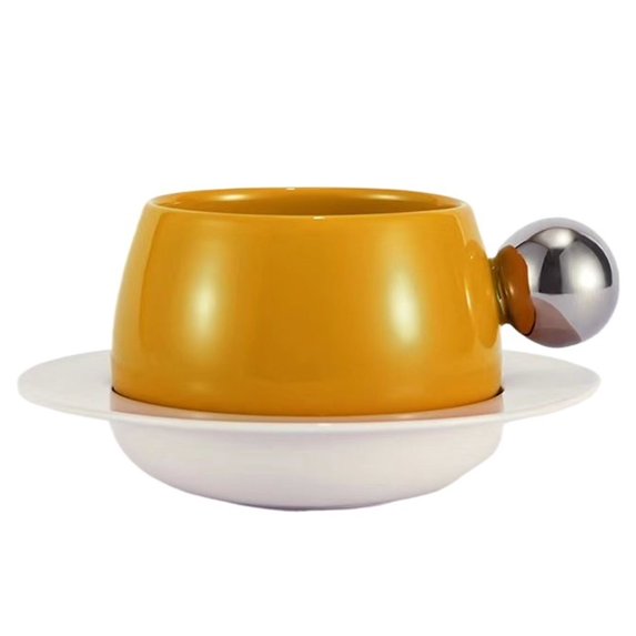 Creative Suspended Coffee Cup and Saucer Set High-Value Design Ceramic Coffee Cup Gift 320ML
