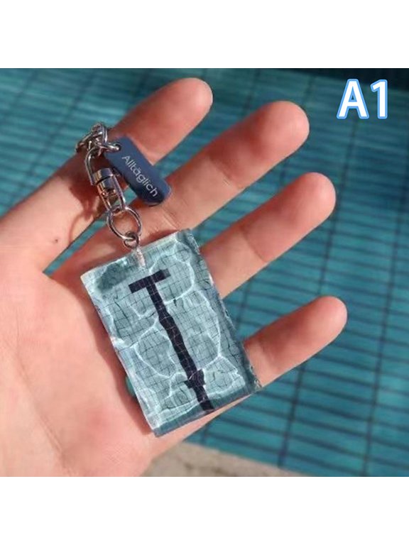 Creative Swimming Pool Keychain Wavy Keychain Decorations Car Key Ring Swimming Pool Keychain Alltaglich Pendant Swimmer's Gift