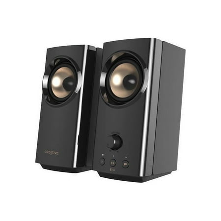 Creative T60 2.0 Bluetooth Speaker System - 30 W RMS - Black - Desktop - 50 Hz to 20 kHz