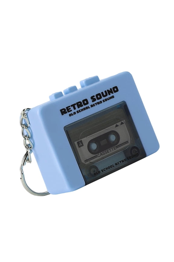 Creative Tape Recorders Keychains Miniature Cassettes Player Styles with 3 Preloaded Songs and Recording Capability
