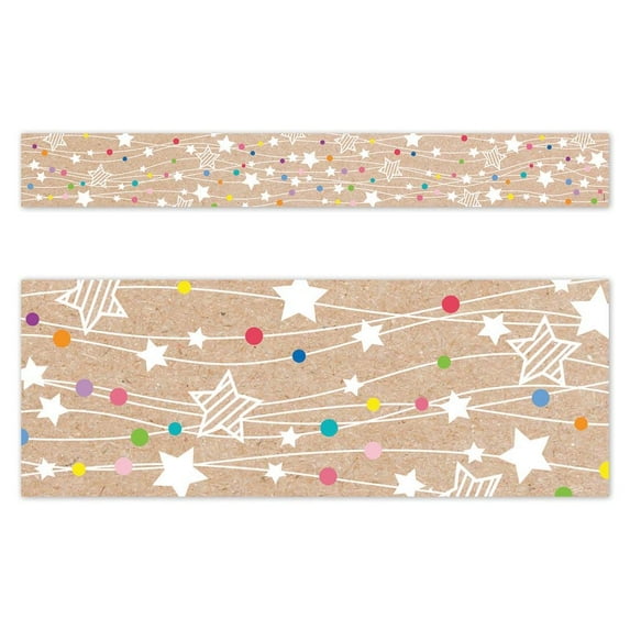 Creative Teaching Krafty Pop Colorful Kraft Stars on Strings EZ Border (CTP 10907)