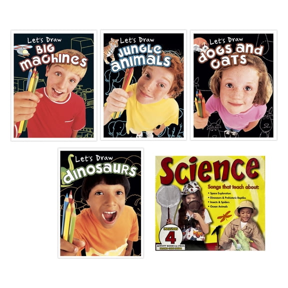 Creative Teaching Materials Let's Draw Book Series & Science CD Set Bundle