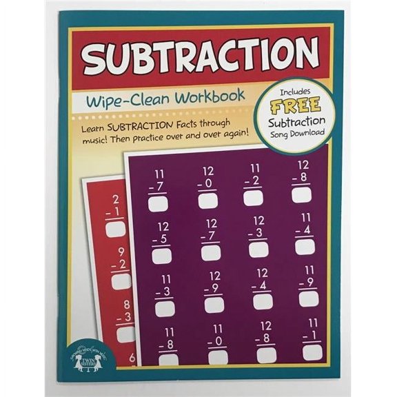Creative Teaching Materials Subtraction Wipe Clean Workbook