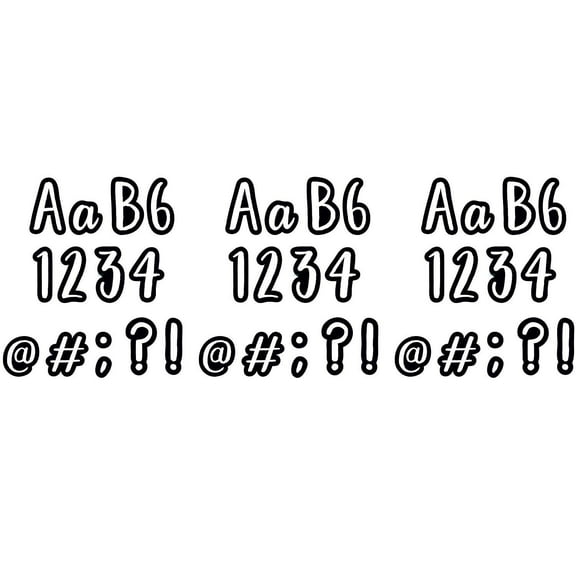 Creative Teaching Press 4" Bold & Bright Classroom Caf Designer Letters Black/White 212/Pack 3