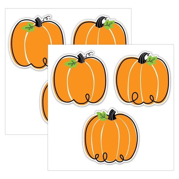 Creative Teaching Press Core Dcor Doodle Pumpkin 6" Designer Cut-Outs, 36 Per Pack, 2 Packs