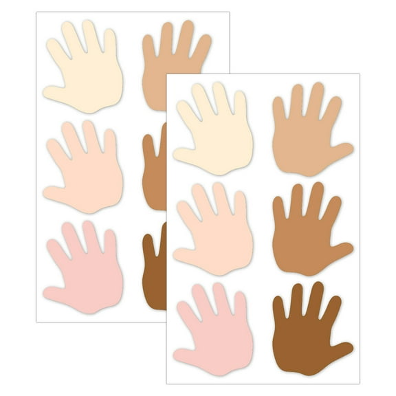 Creative Teaching Press Multicultural Hands 6" Designer Cut-Outs, 36 Per Pack, 2 Packs