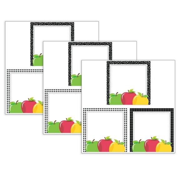 Creative Teaching Press Apple Time Apple Cards 6" Designer Cut-Outs, 36 Per Pack, 3 Packs