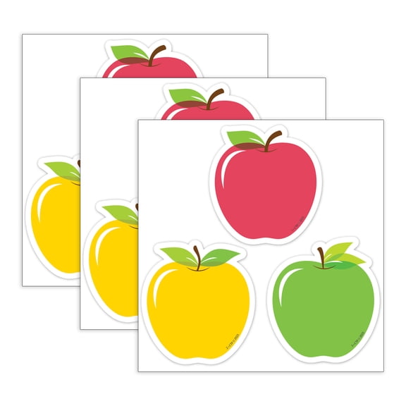 Creative Teaching Press Apple Time Apples 3" Designer Cut-Outs, 36 Per Pack, 3 Packs