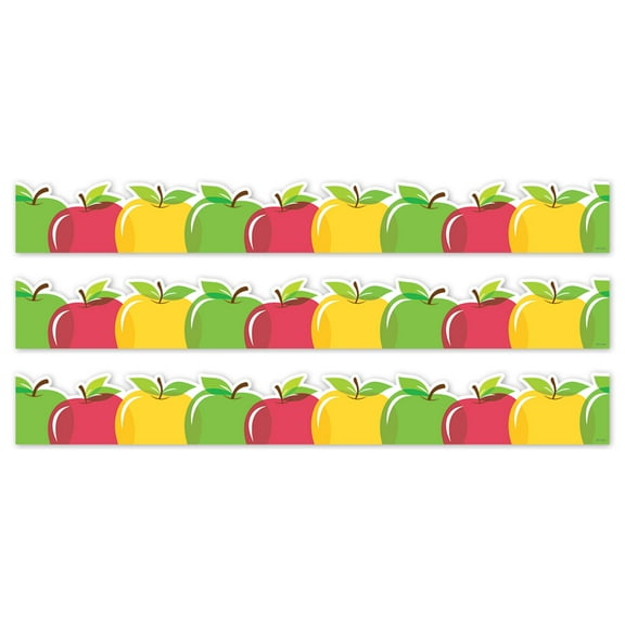 Creative Teaching Press Apple Time Apples EZ Border, Bulletin Board Border, 48 Feet Per Pack, 3 Packs