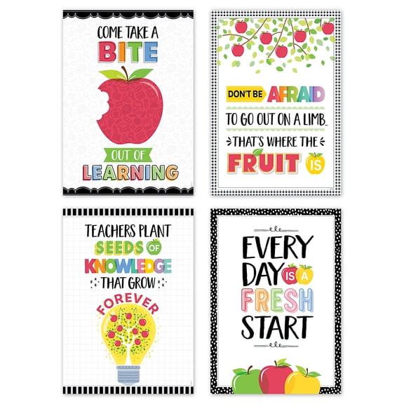 Creative Teaching Press Apple Time Inspire U 4-Poster Pack, 13-3/8" x 19"
