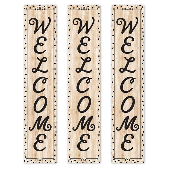 Creative Teaching Press Black, White, and Wood Welcome Banner, 8" x 39", Pack of 3