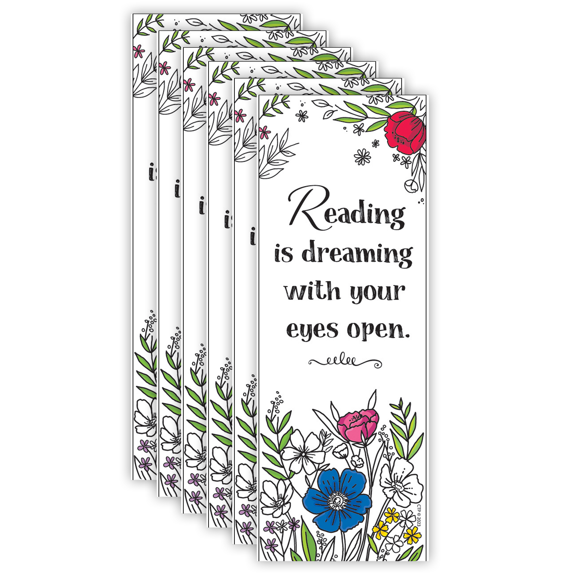 Creative Teaching Press Bright Blooms Bookmark, 30 Per Pack, 6 Packs