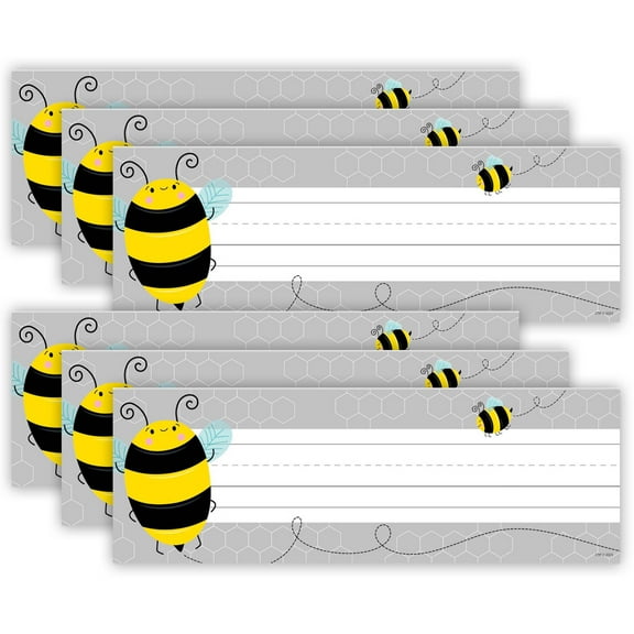 Creative Teaching Press Busy Bees Name Plates, 9-1/4" x 3-1/4", 36 Per Pack, 6 Packs
