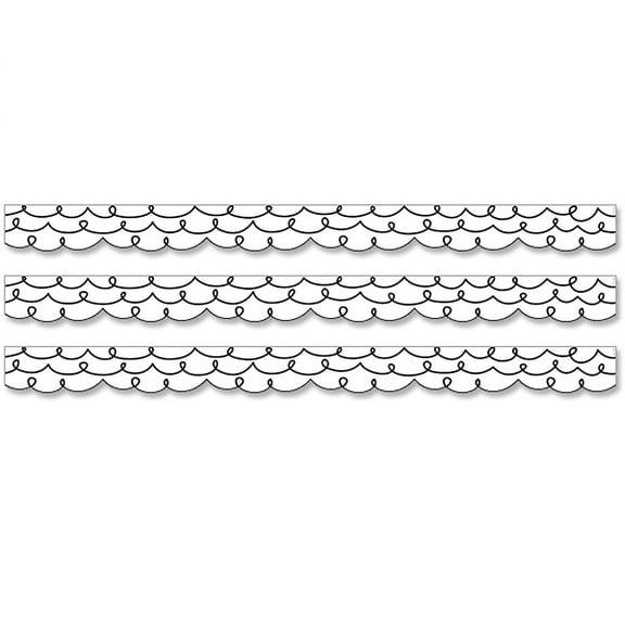 Creative Teaching Press CTP10456-3 35 ft. Loop-De-Loop Border, Black & White - Pack of 3
