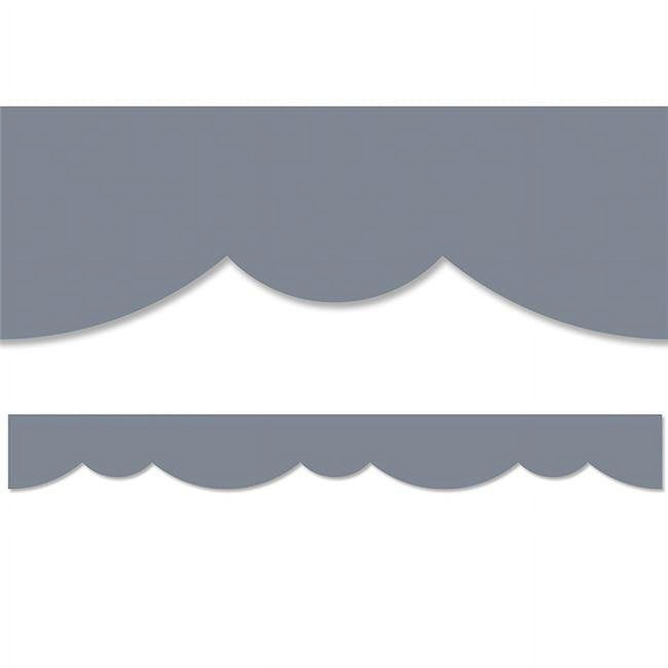 Charcoal Gray Double Scallop Classroom Bulletin Board Border