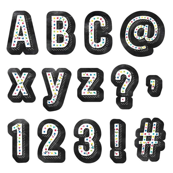 Creative Teaching Press Chalk It Up! Colorful Chalk Designer Letters, 216 Pieces
