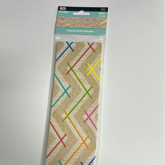 Creative Teaching Krafty Pop Colorful Kraft Chevron EZ Border (CTP 10903)