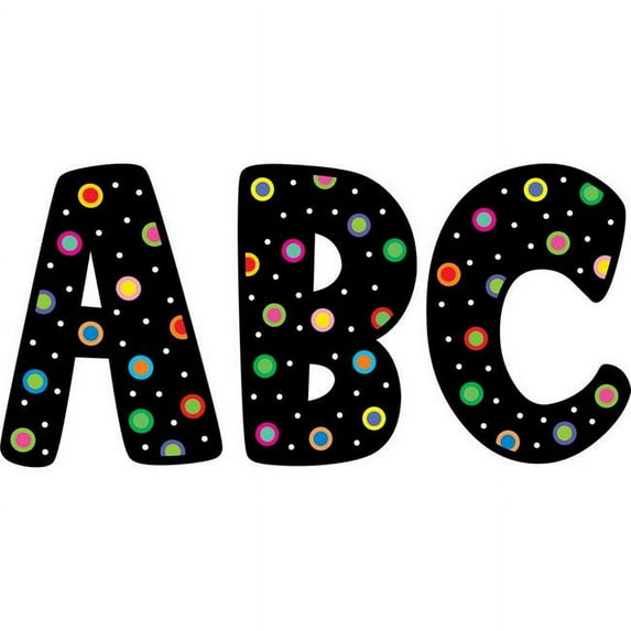 Creative Teaching Press CTP1229BN Dots On Black Designer Letters - 7 in. - Pack of 3