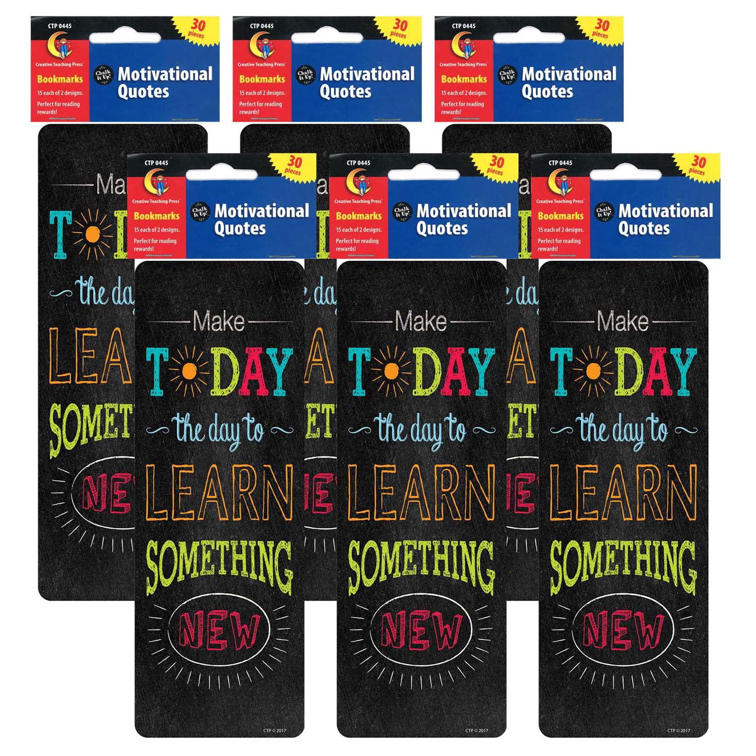 Creative Teaching Press Chalk It Up! Motivational Quotes Bookmarks, 30 Per Pack, 6 Packs