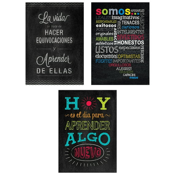 Creative Teaching Press Chalk It Up! Spanish Inspire U Poster 3-Pack