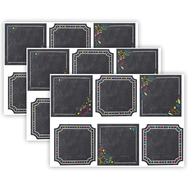 Creative Teaching Press Colorful Chalk Cards 6 Inch Designer Cut-Outs, 36 Per Pack, 3 Packs