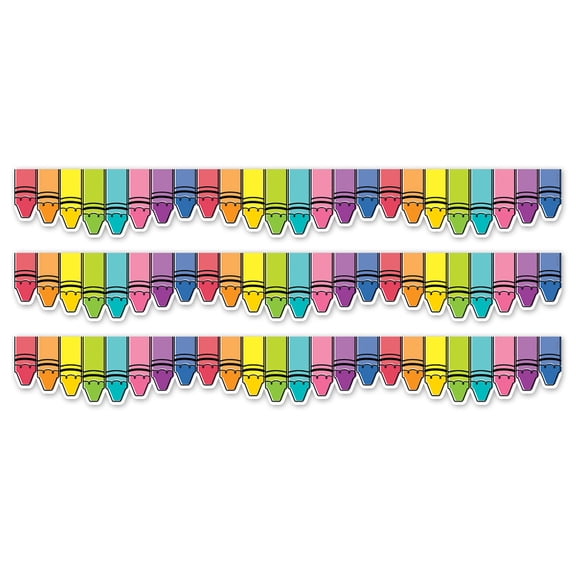 Creative Teaching Press Core Decor Doodle Crayons EZ Border, 48 Feet Per Pack, 3 Packs