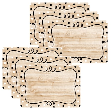 Creative Teaching Press Core Decor Loop-de-Dots on Wood Labels, 36 Per Pack, 6 Packs