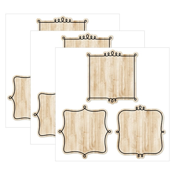 Creative Teaching Press Core Decor Loop-de-Loop on Wood 6" Designer Cut-Outs, 36 Per Pack, 3 Packs