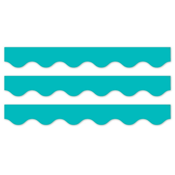 Creative Teaching Press Core Decor Turquoise Wavy EZ Border, Bulletin Board Border, 48 Feet Per Pack, 3 Packs