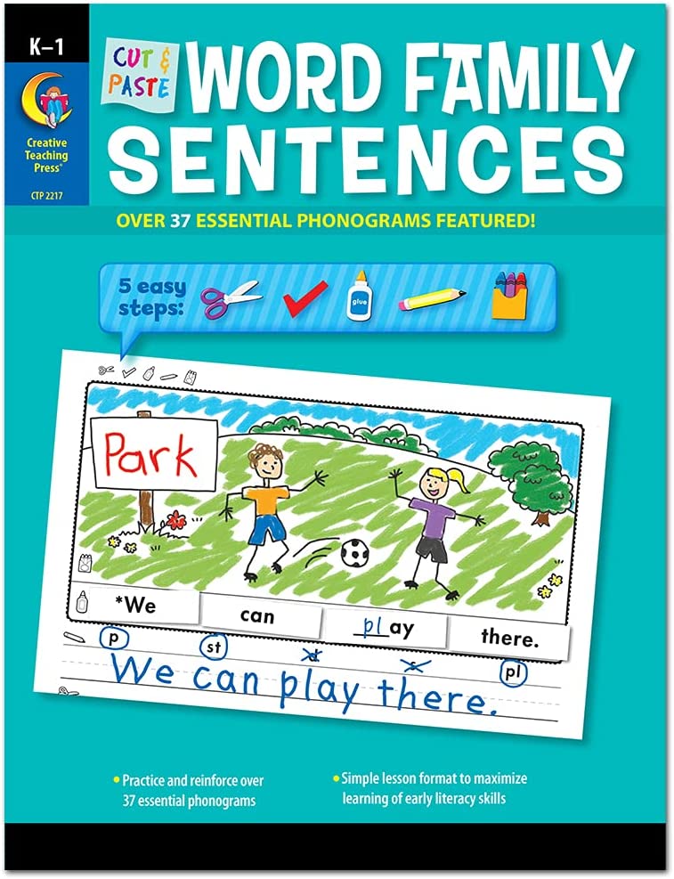 Creative Teaching Press Cut & Paste Word Family Sentences PreK 1st
