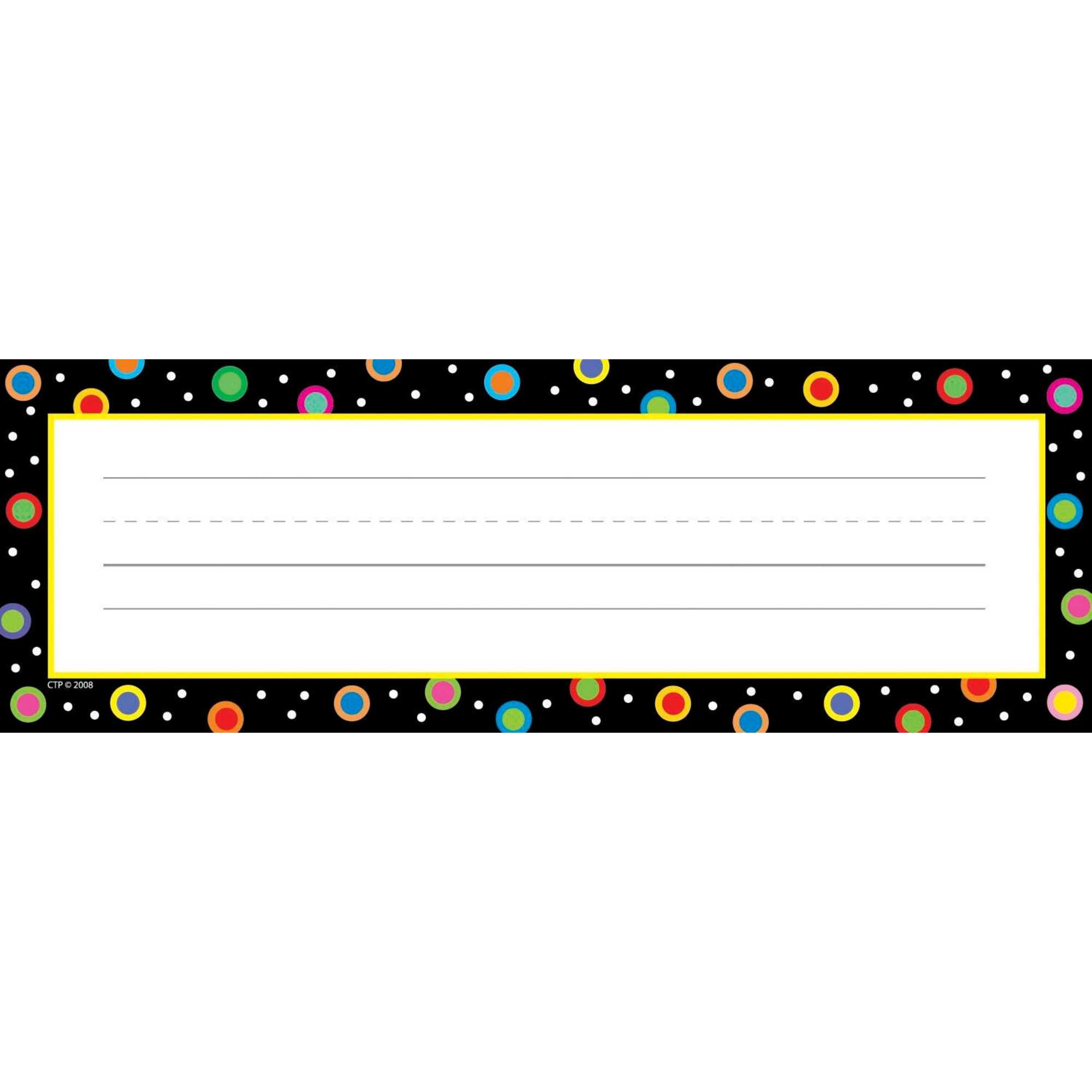 Creative Teaching Press Dots on Black Name Plates, 9-1/2 x 3-1/4 Inches, Pack of 36 - image 1 of 3