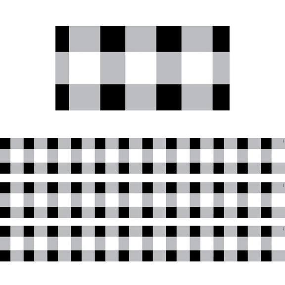 Creative Teaching Press EZ Border Paper Buffalo Check Classroom Border, 72 Pieces