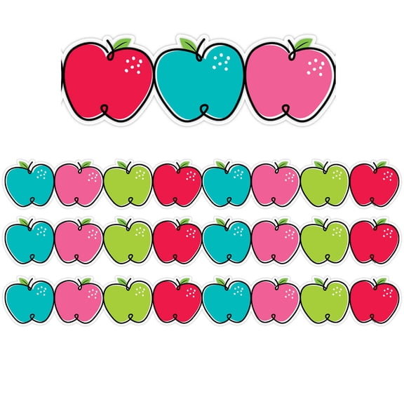 Creative Teaching Press EZ Border Paper Doodle Apples Classroom Border, 72 Pieces