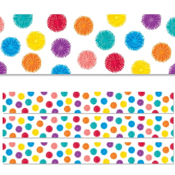 Creative Teaching Press EZ Border Paper Pom Dots Classroom Border, 72 Pieces